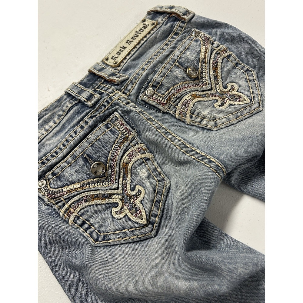Rock Revival Women's Size 23 Klandi Straight Low Rise Jeans 2000s Y2K